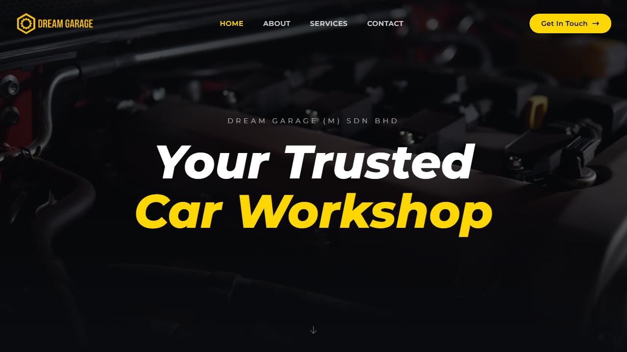 Dream Garage website screenshot